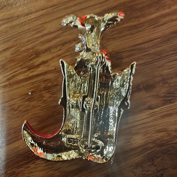 Gerry's Christmas Poodle in Red Stocking Brooch 1 5/8 Inch Puppy Dog Enamel Pin - Picture 6 of 7